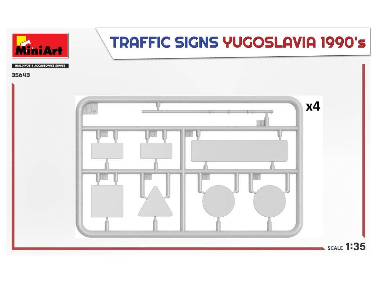 Miniart 1/35 Traffic Signs Yugoslavia 1990's | 4820183314451
