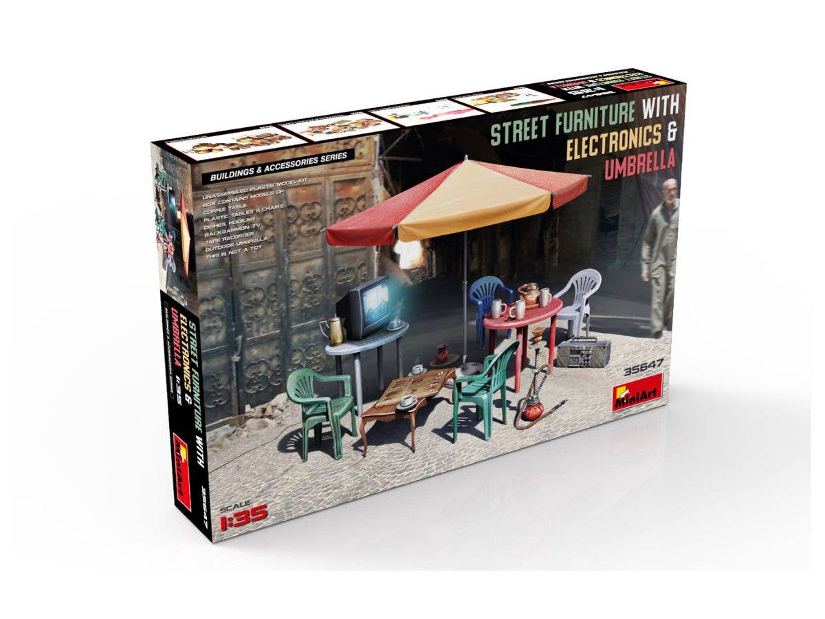 Miniart 1/35 Street Furniture With Electronics & Umbrella | 4820183314444