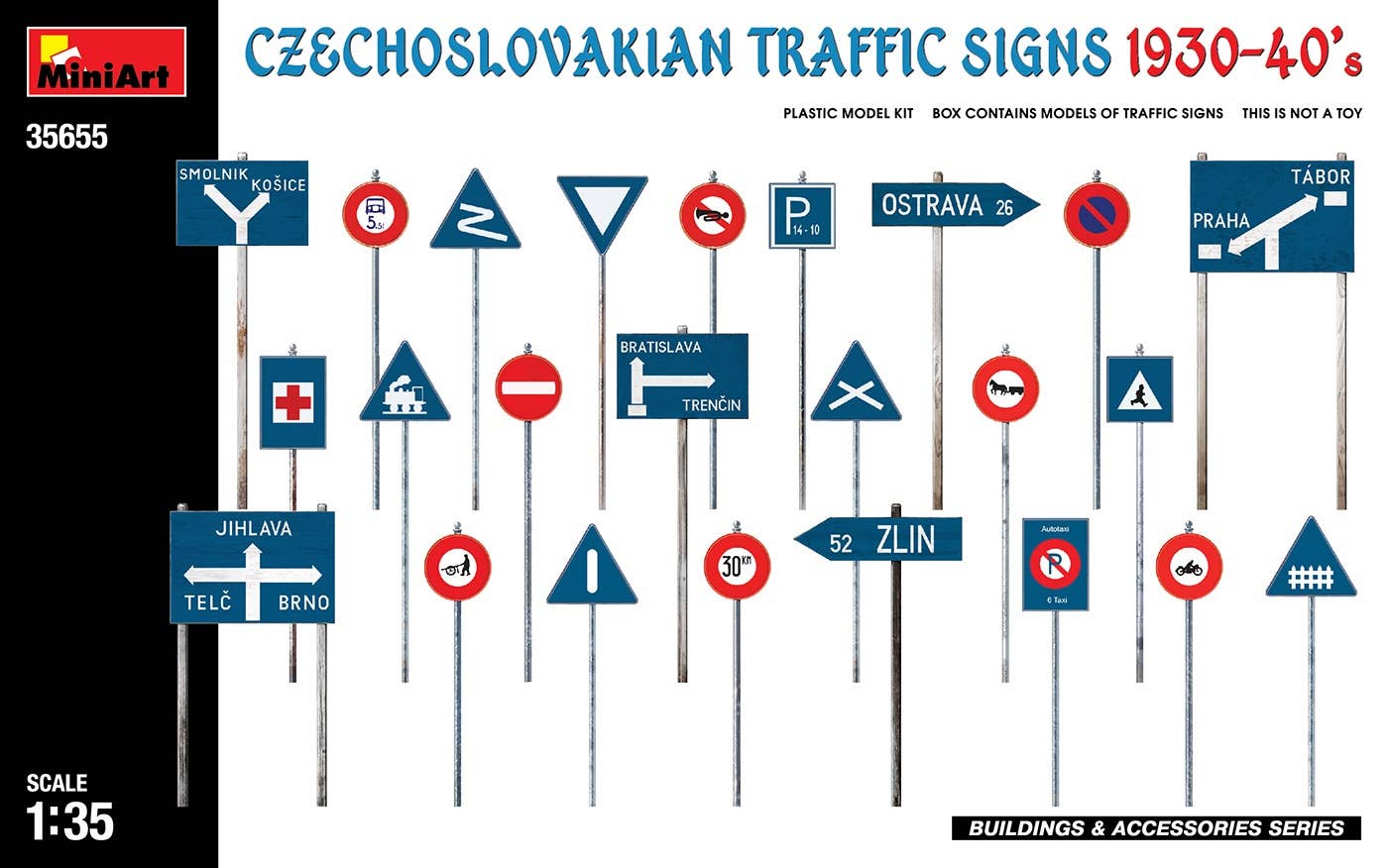 MiniArt 1/35 Czechoslovakian Traffic Signs 1930-40’s | 5905090346753