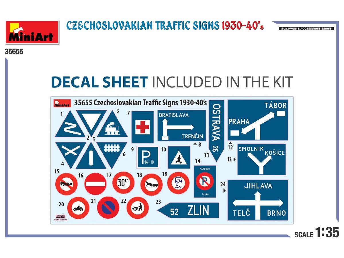MiniArt 1/35 Czechoslovakian Traffic Signs 1930-40’s | 5905090346753