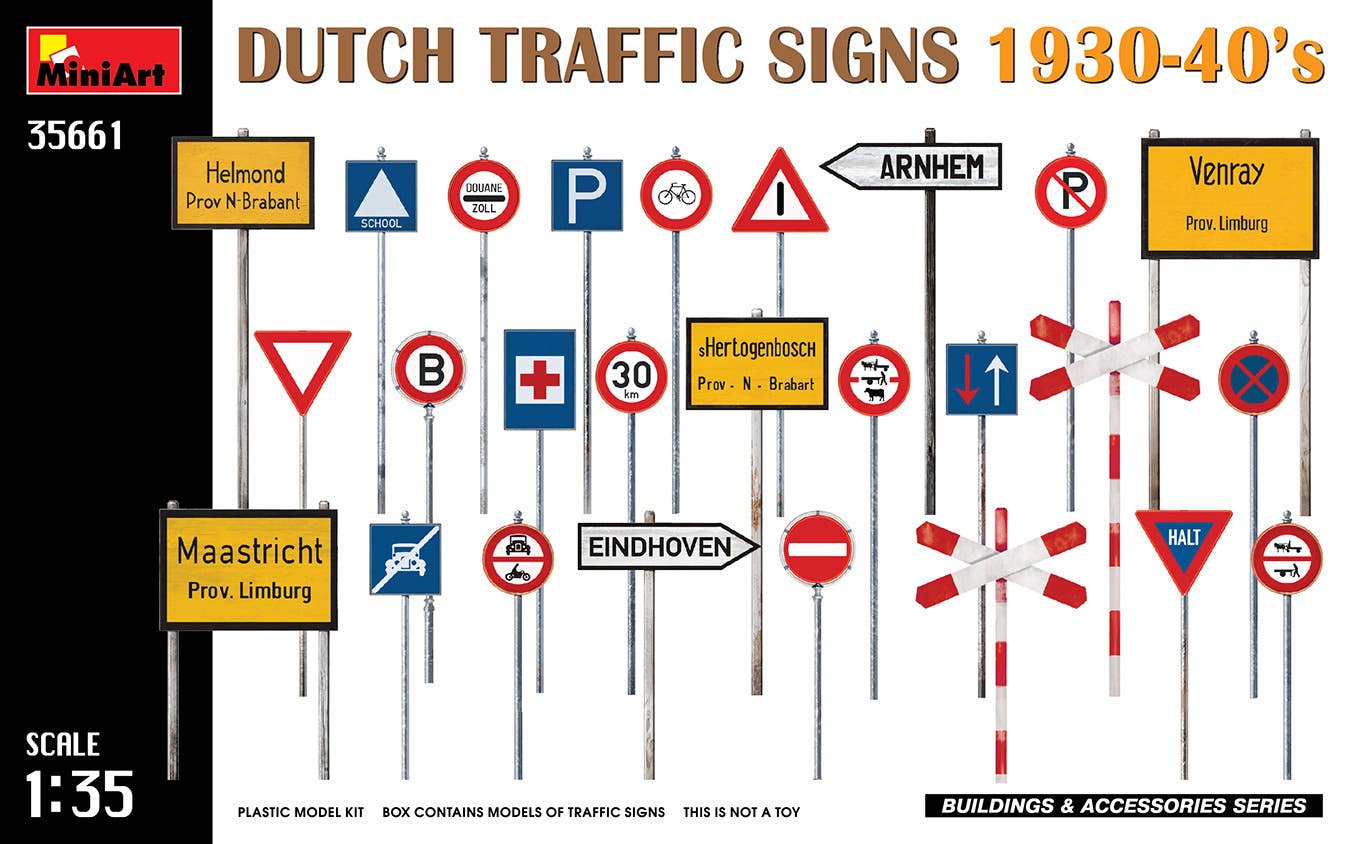 Miniart 1/35 Dutch Traffic Signs 1930-40’s | 5905090346012