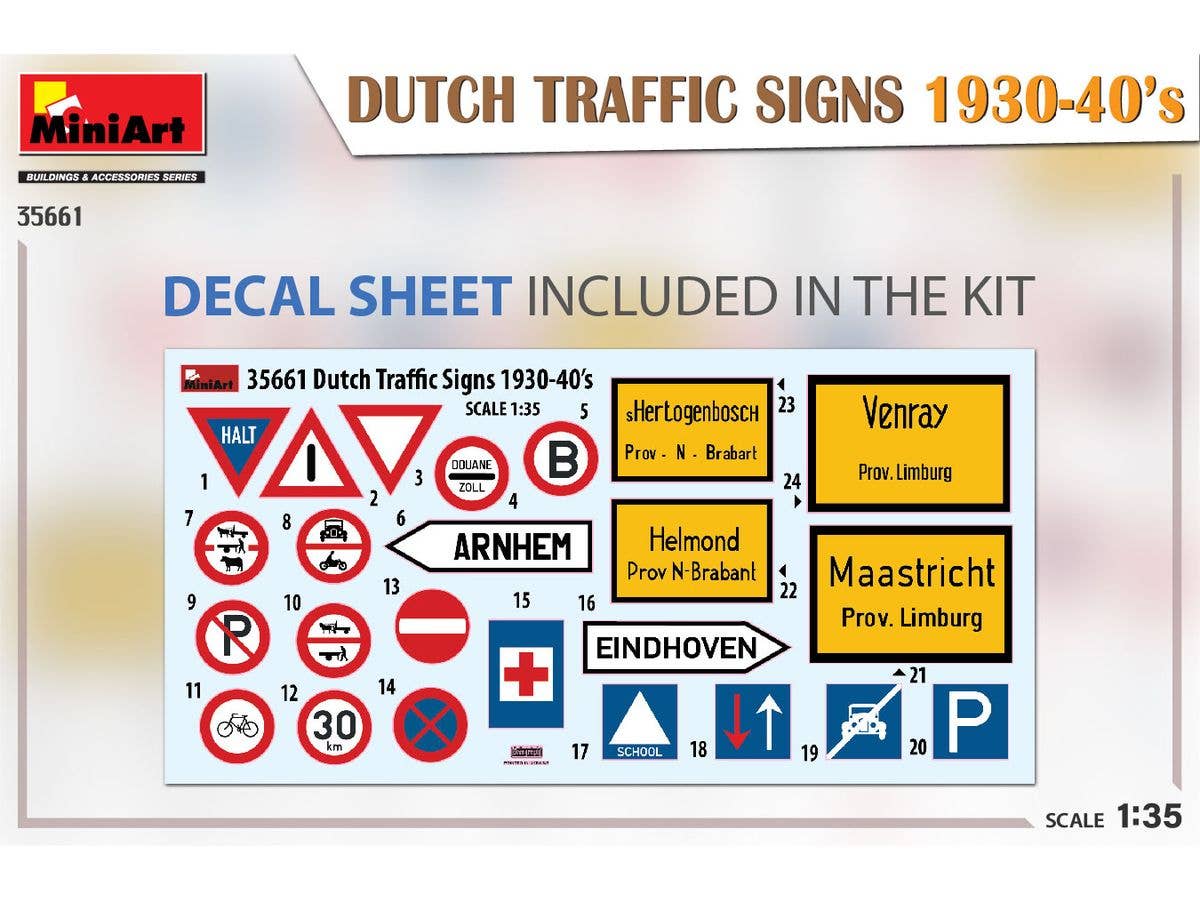 Miniart 1/35 Dutch Traffic Signs 1930-40’s | 5905090346012
