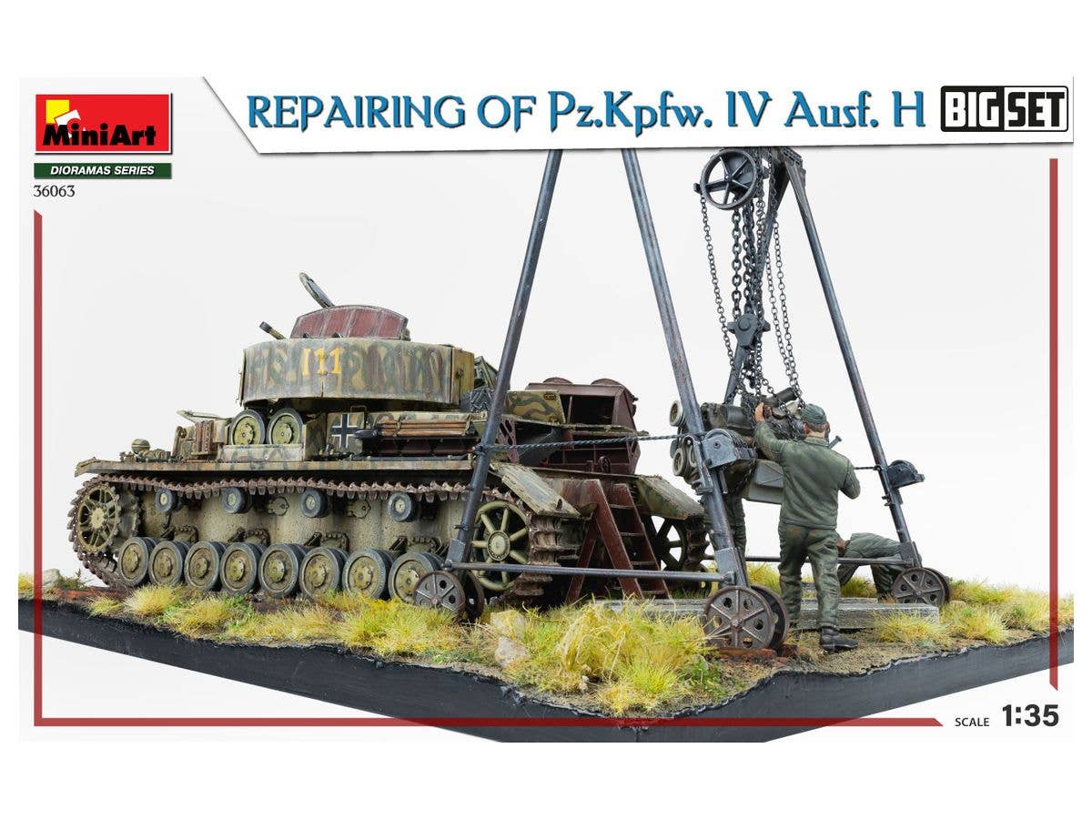 MiniArt 1/35 Repairing Of Pz.Kpfw. IV Ausf. H. Big Set | 4820183314345