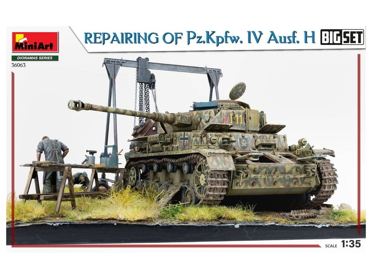 MiniArt 1/35 Repairing Of Pz.Kpfw. IV Ausf. H. Big Set | 4820183314345