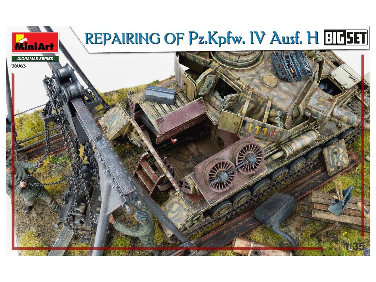 MiniArt 1/35 Repairing Of Pz.Kpfw. IV Ausf. H. Big Set | 4820183314345