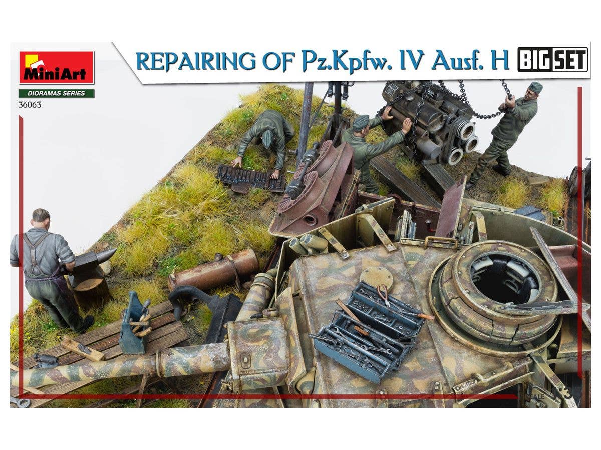 MiniArt 1/35 Repairing Of Pz.Kpfw. IV Ausf. H. Big Set | 4820183314345