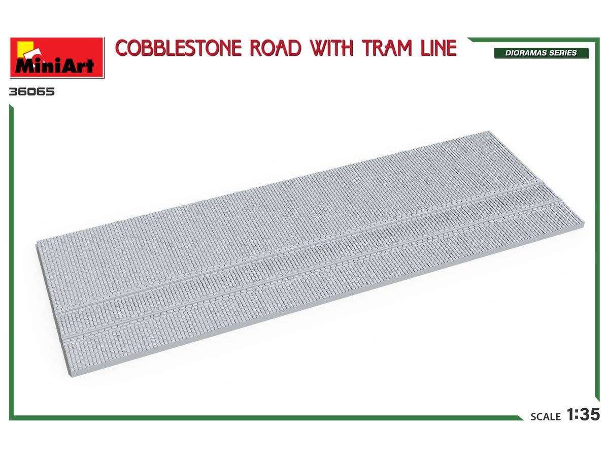MiniArt 1/35 Cobblestone Road w/Tram Line (Injection Mold) | 5905090346555