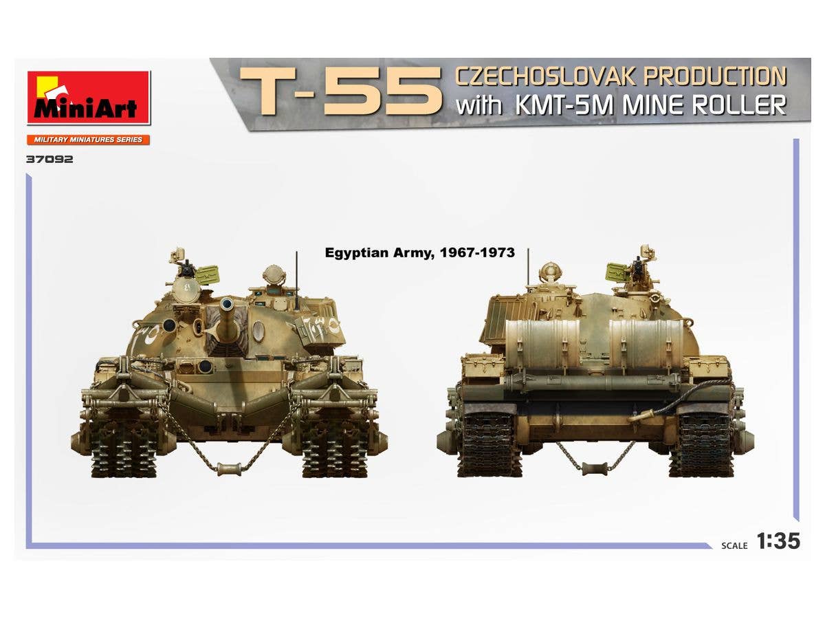 Miniart 1/35 T-55 Czechoslovak Production With KMT-5M Mine Roller | 4820183314468
