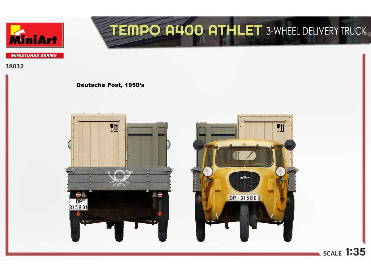 MiniArt 1/35 Tempo A400 Athlet 3-Wheel Delivery Truck | 5905090346524
