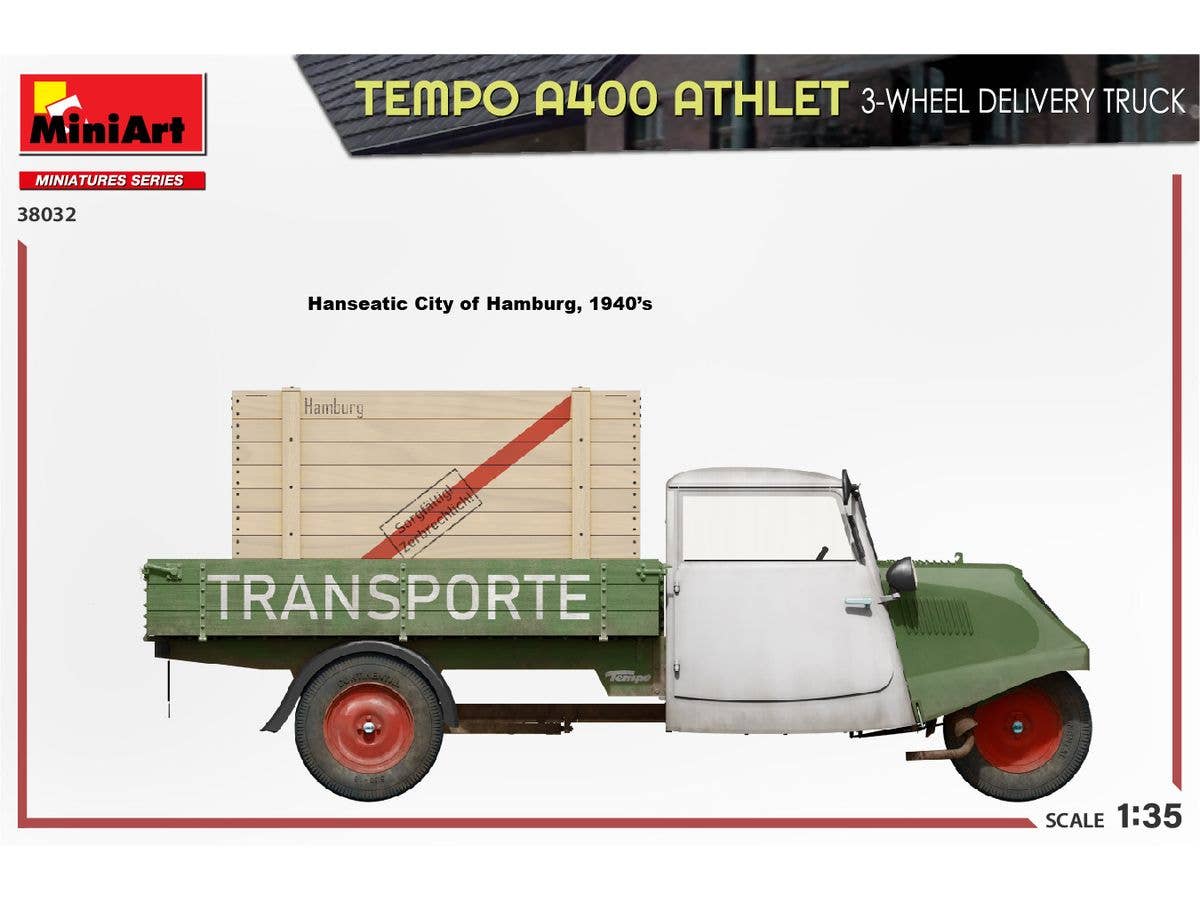 MiniArt 1/35 Tempo A400 Athlet 3-Wheel Delivery Truck | 5905090346524
