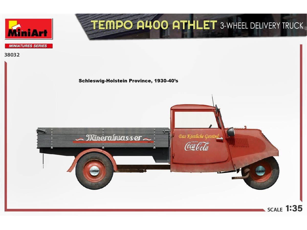 MiniArt 1/35 Tempo A400 Athlet 3-Wheel Delivery Truck | 5905090346524