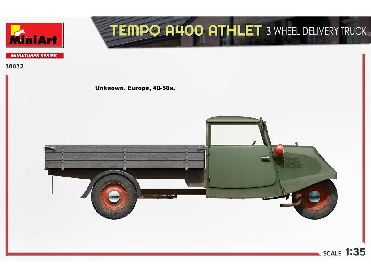 MiniArt 1/35 Tempo A400 Athlet 3-Wheel Delivery Truck | 5905090346524