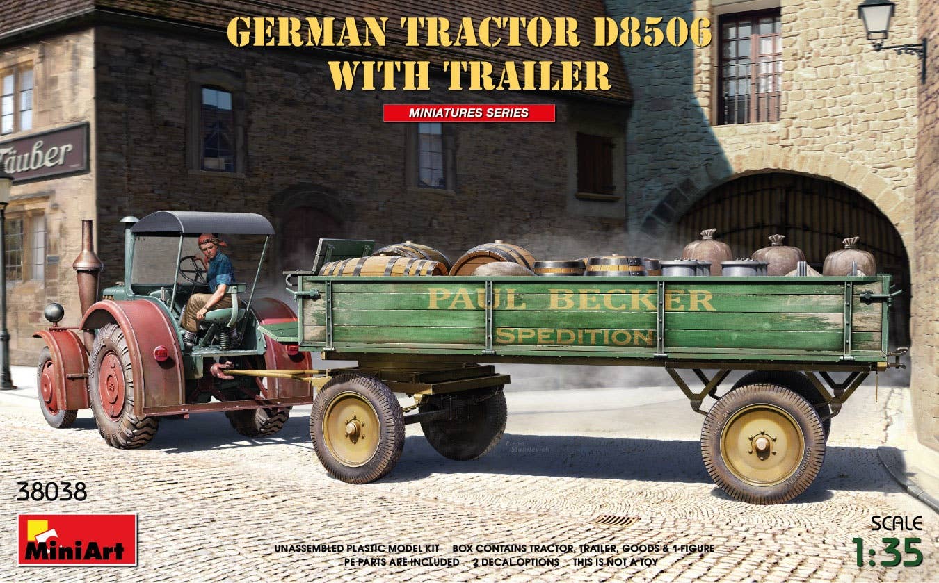 MiniArt 1/35 German Tractor D8506 with Trailer | 4820183314178