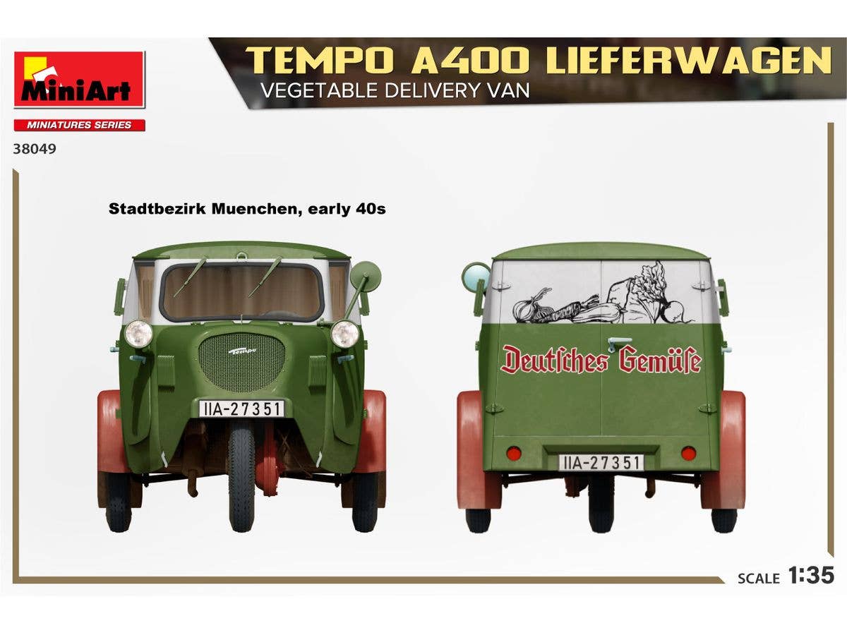 MiniArt 1/35 Tempo A400 Lieferwagen. Vegetable Delivery Van | 5905090346364