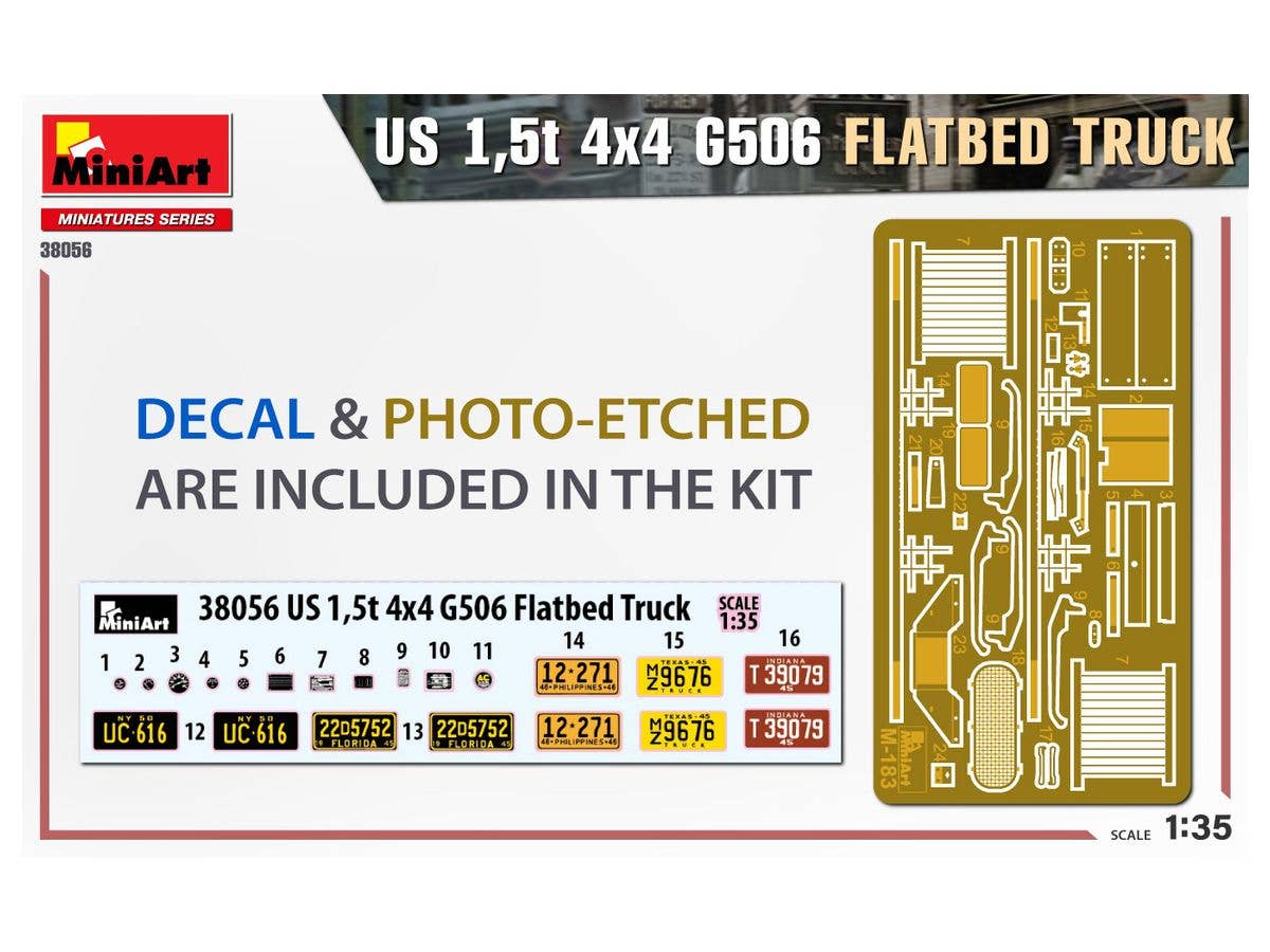 Miniart 1/35 US 1.5T 4X4 G506 Flatbed Truck | 4820183314505