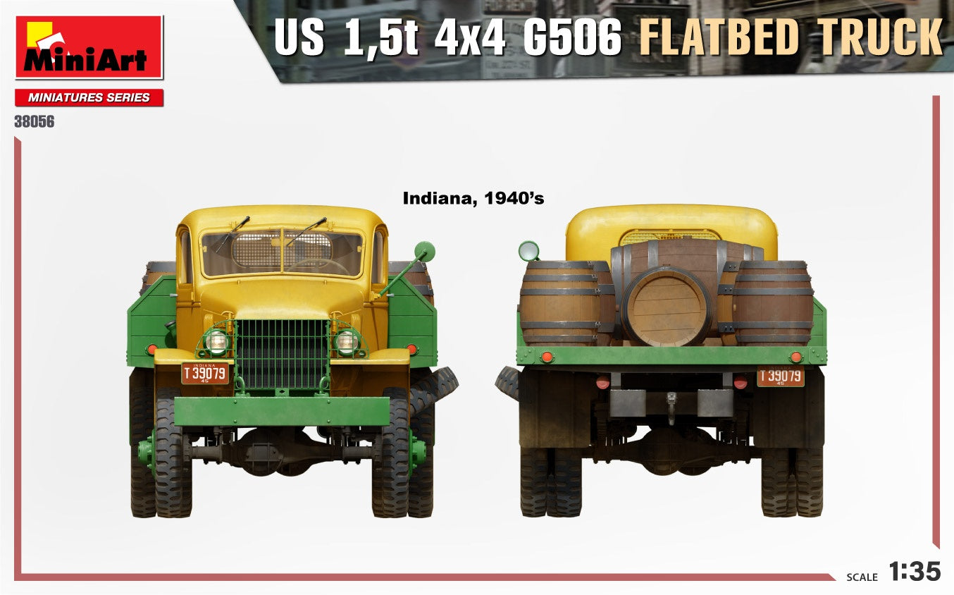 Miniart 1/35 US 1.5T 4X4 G506 Flatbed Truck | 4820183314505