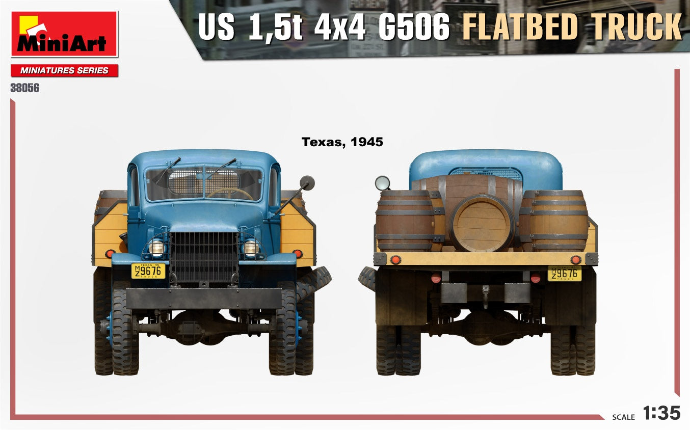 Miniart 1/35 US 1.5T 4X4 G506 Flatbed Truck | 4820183314505