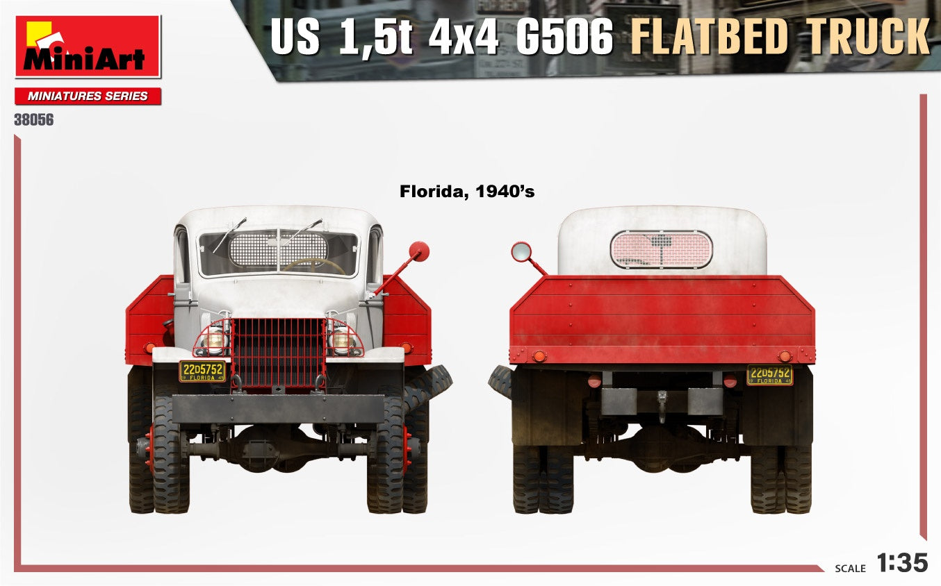 Miniart 1/35 US 1.5T 4X4 G506 Flatbed Truck | 4820183314505