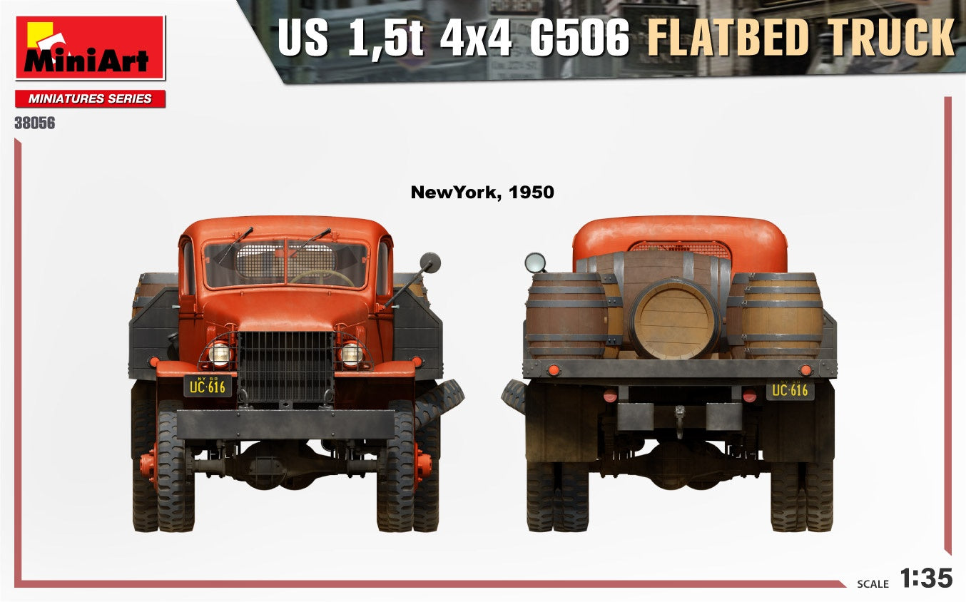 Miniart 1/35 US 1.5T 4X4 G506 Flatbed Truck | 4820183314505
