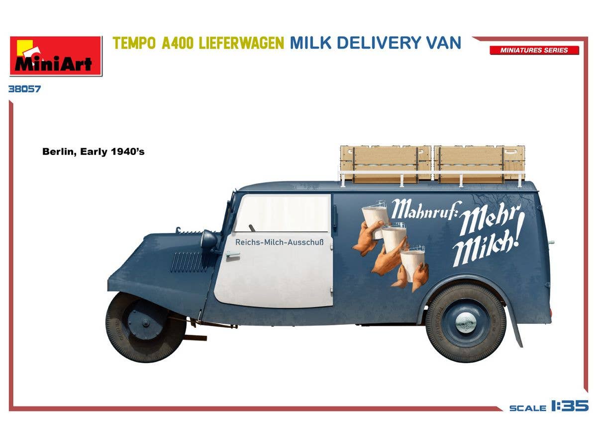 MiniArt 1/35 Tempo A400 Lieferwagen. Milk Delivery Van | 5905090346722