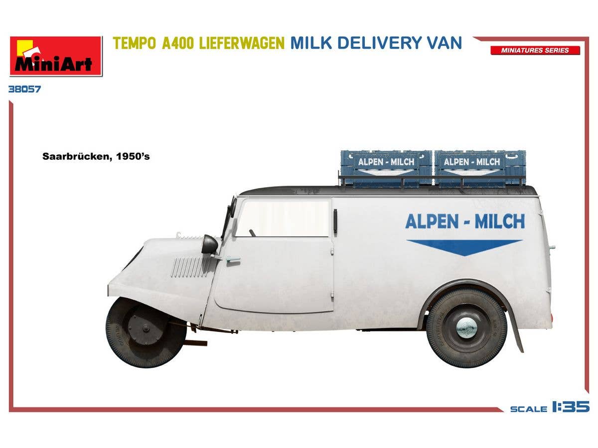 MiniArt 1/35 Tempo A400 Lieferwagen. Milk Delivery Van | 5905090346722