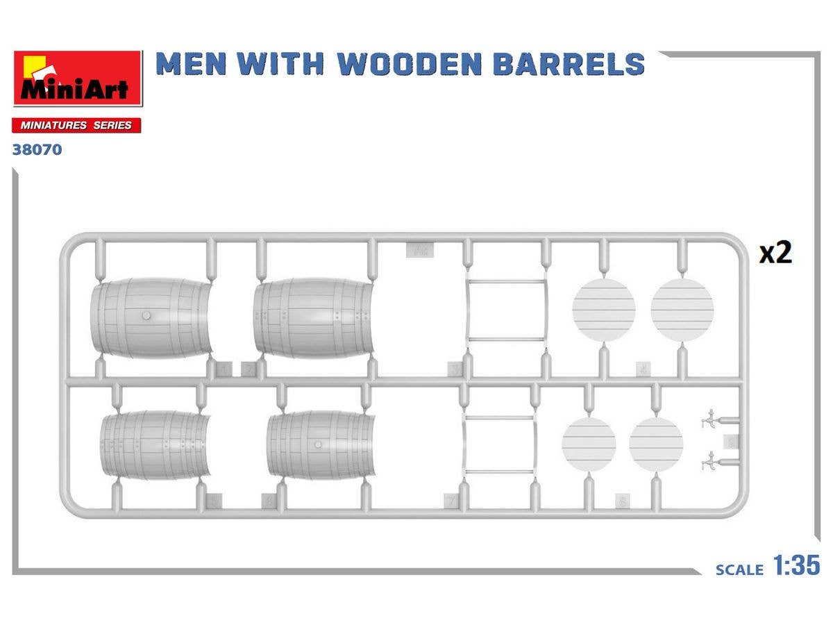 MiniArt 1/35 MEN WITH WOODEN BARRELS | 5905090346845