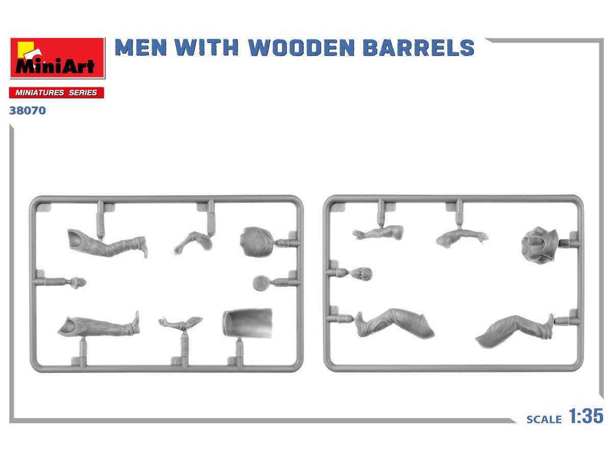 MiniArt 1/35 MEN WITH WOODEN BARRELS | 5905090346845
