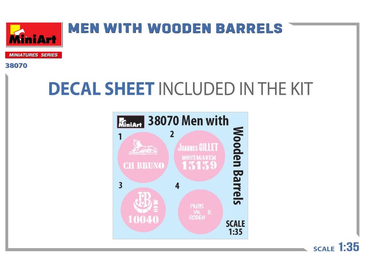 MiniArt 1/35 MEN WITH WOODEN BARRELS | 5905090346845