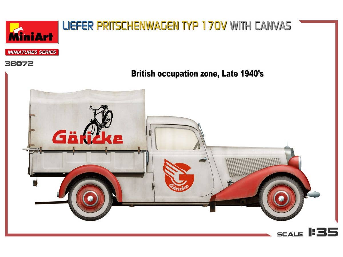 MiniArt 1/35 Liefer Pritschenwagen Typ 170V with Canvas | 5905090346791