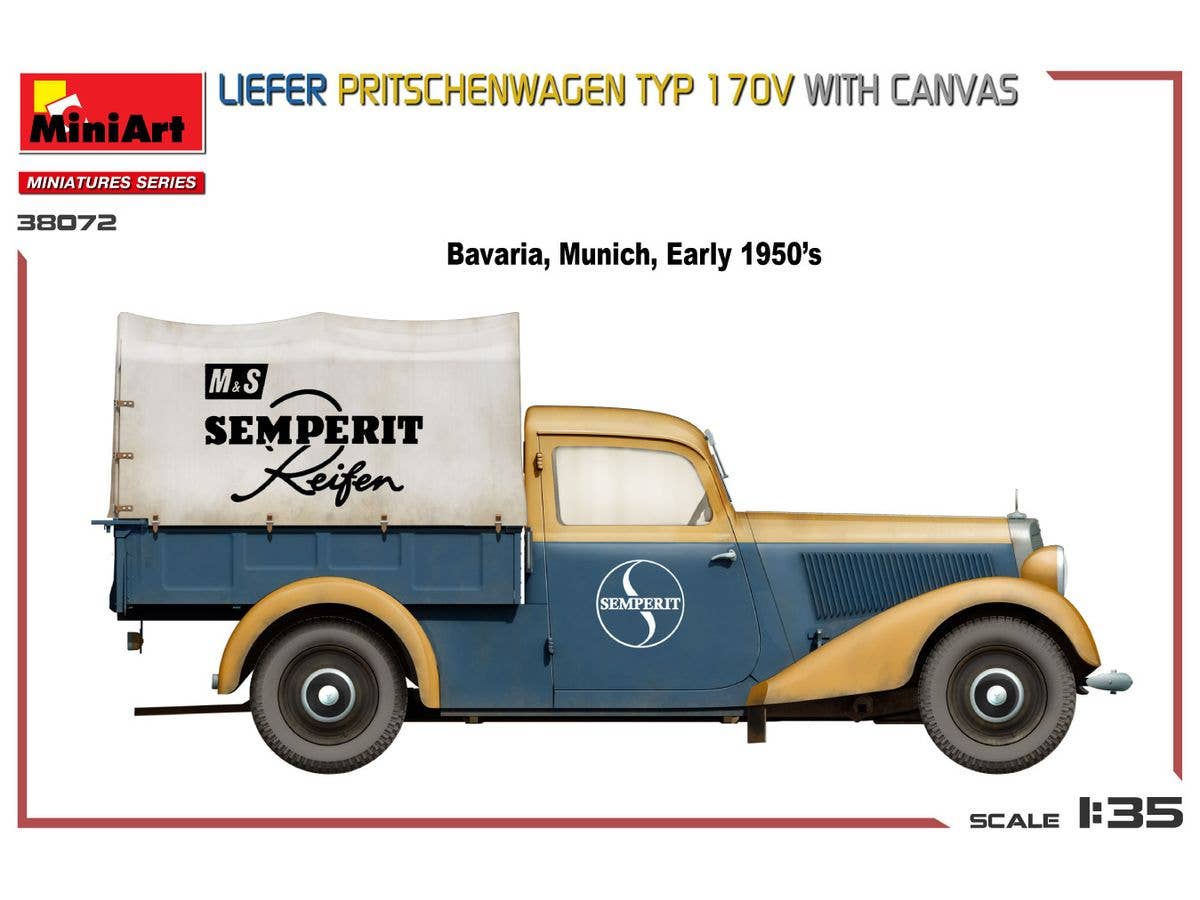 MiniArt 1/35 Liefer Pritschenwagen Typ 170V with Canvas | 5905090346791