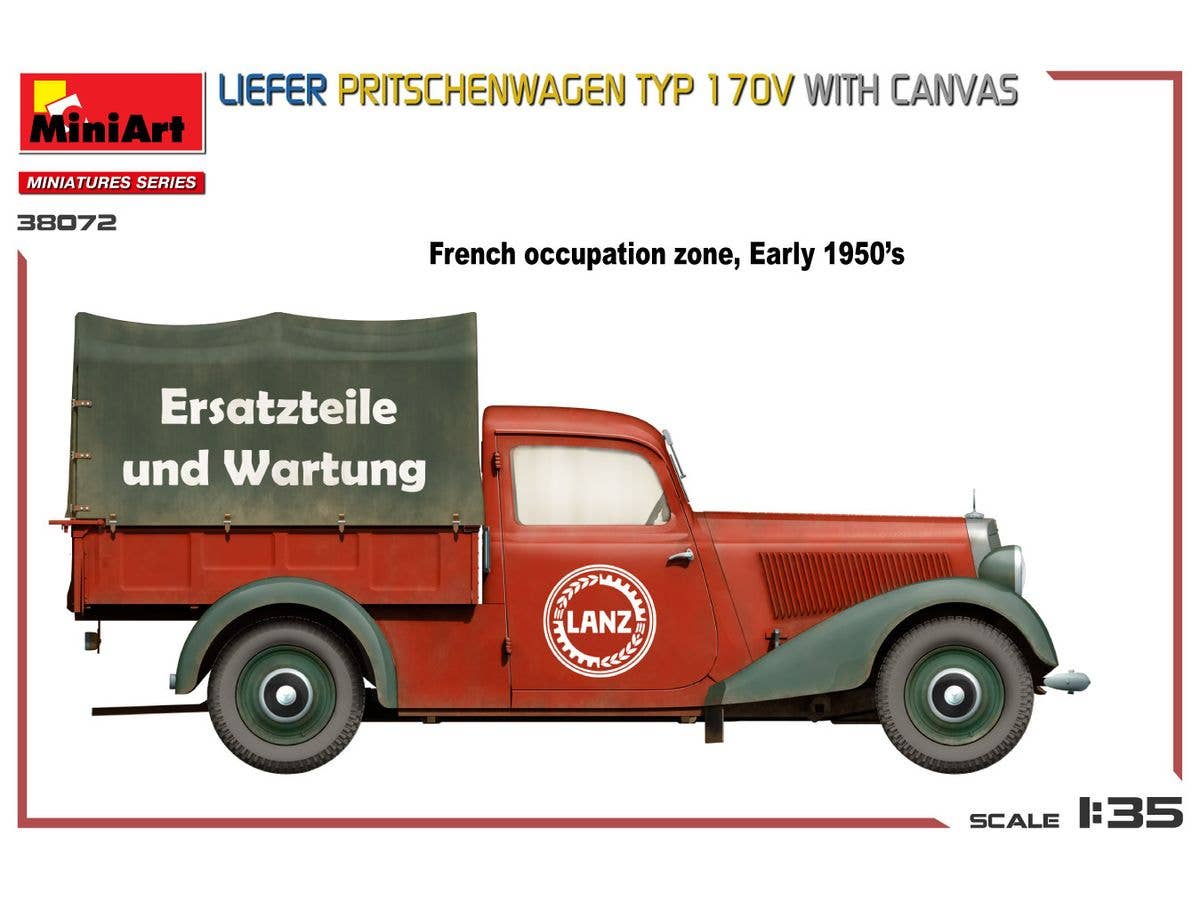 MiniArt 1/35 Liefer Pritschenwagen Typ 170V with Canvas | 5905090346791