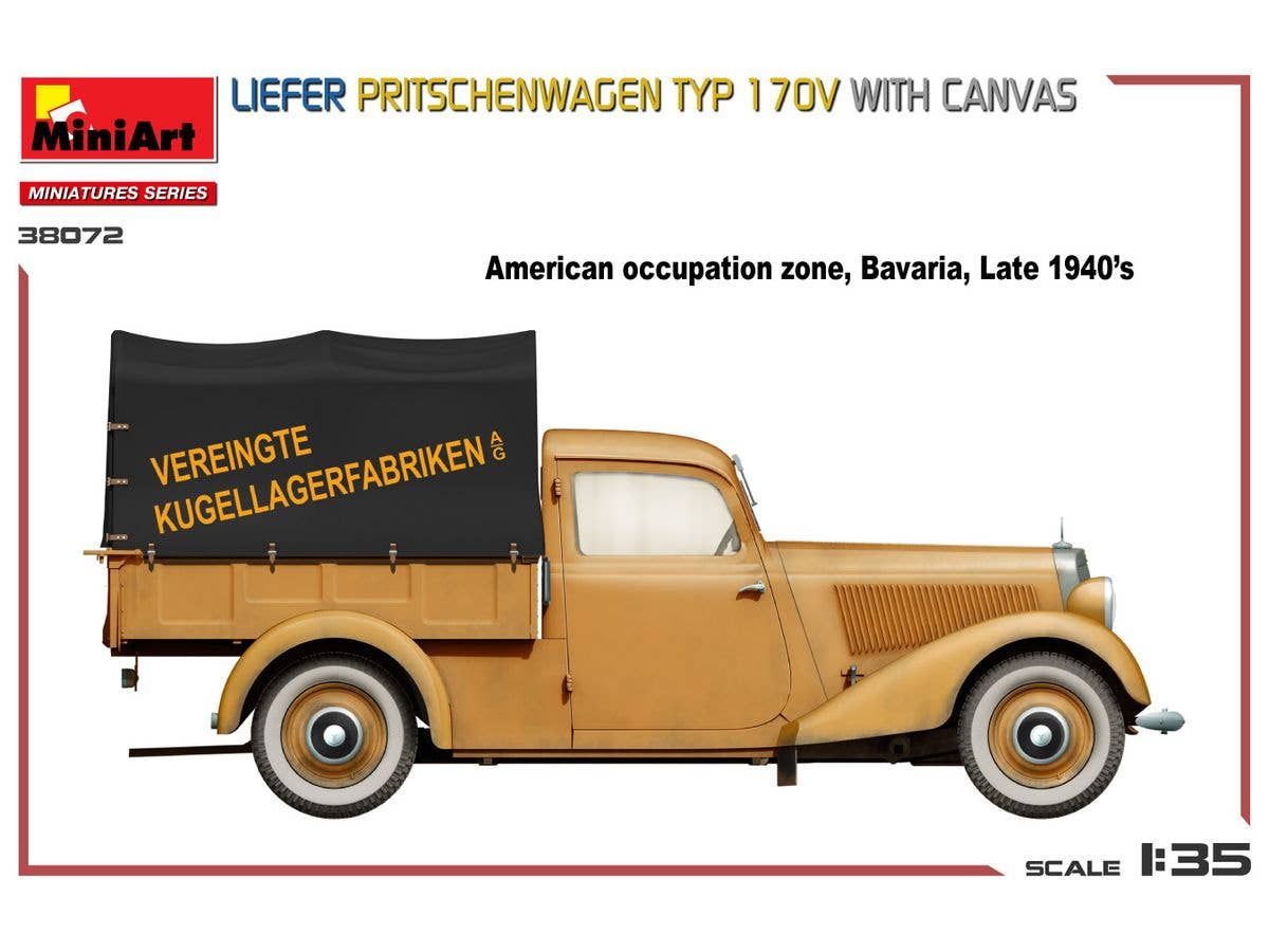 MiniArt 1/35 Liefer Pritschenwagen Typ 170V with Canvas | 5905090346791