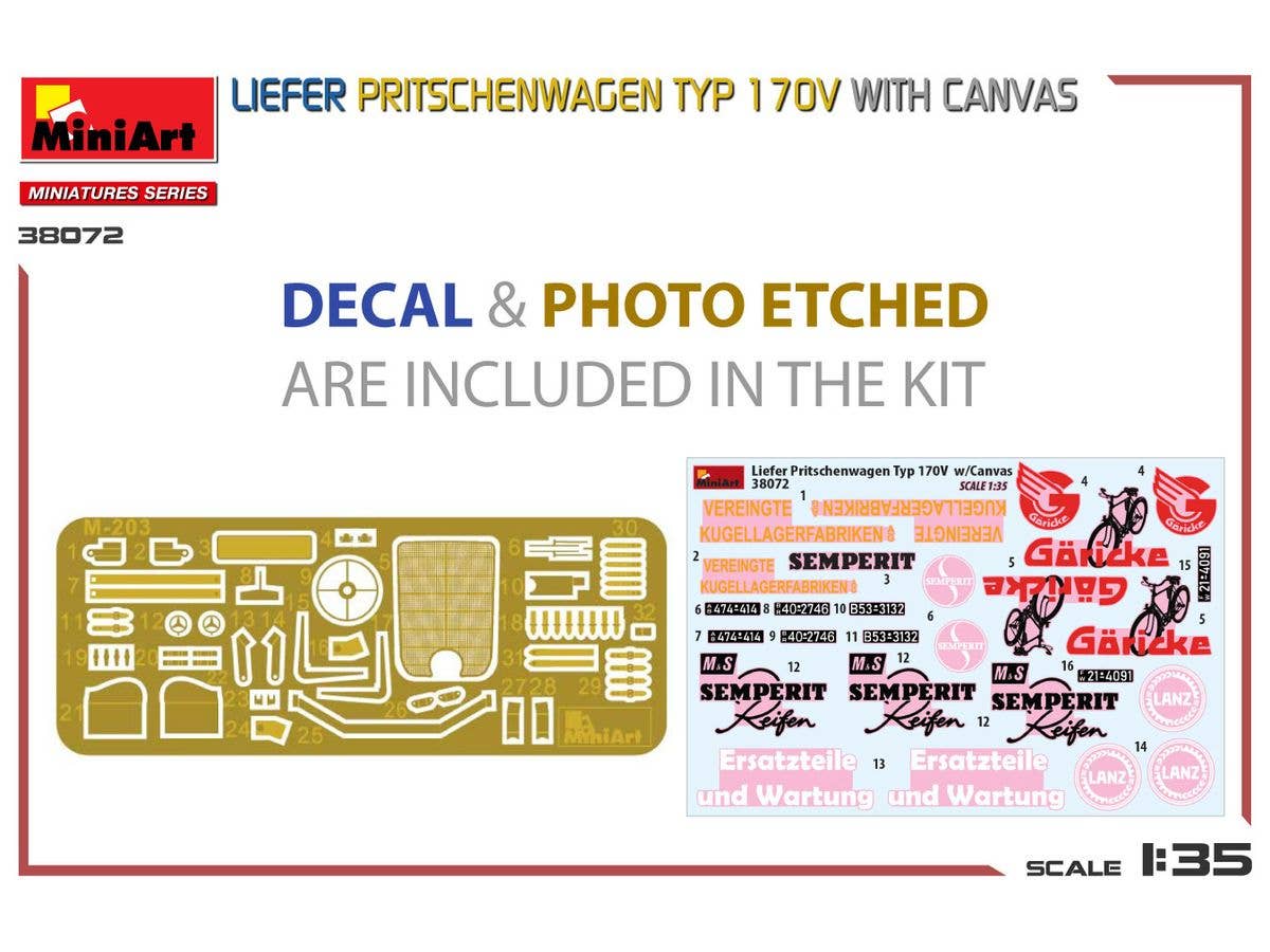 MiniArt 1/35 Liefer Pritschenwagen Typ 170V with Canvas | 5905090346791