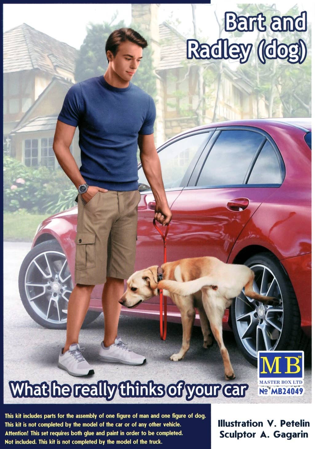 MASTER BOX 1/24 Bart and Radley (dog). What he really thinks of your car | 4820113081927