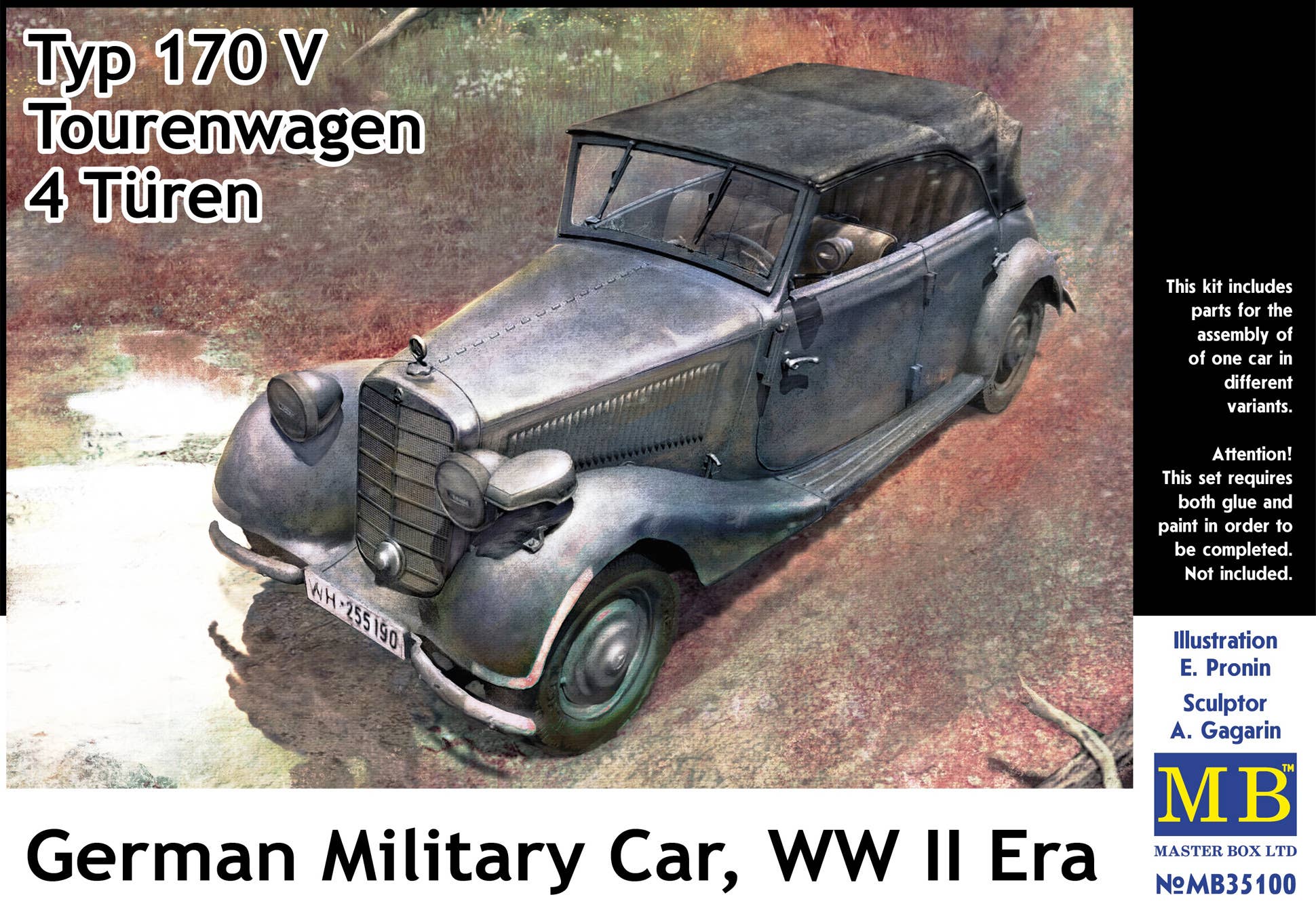 MASTER BOX German military car, Typ 170 V, Tourenwagen, 4 Turen, 1937-1940 | 4820113080395