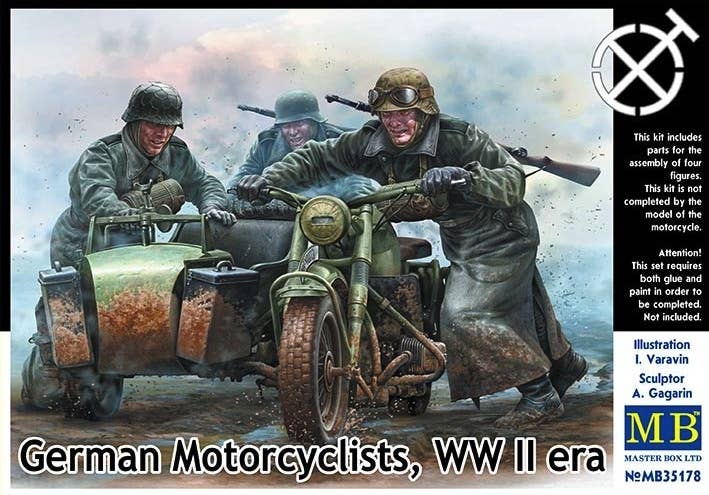 MASTER BOX 1/35 German Motorcyclists, WWII era | 4820113080869