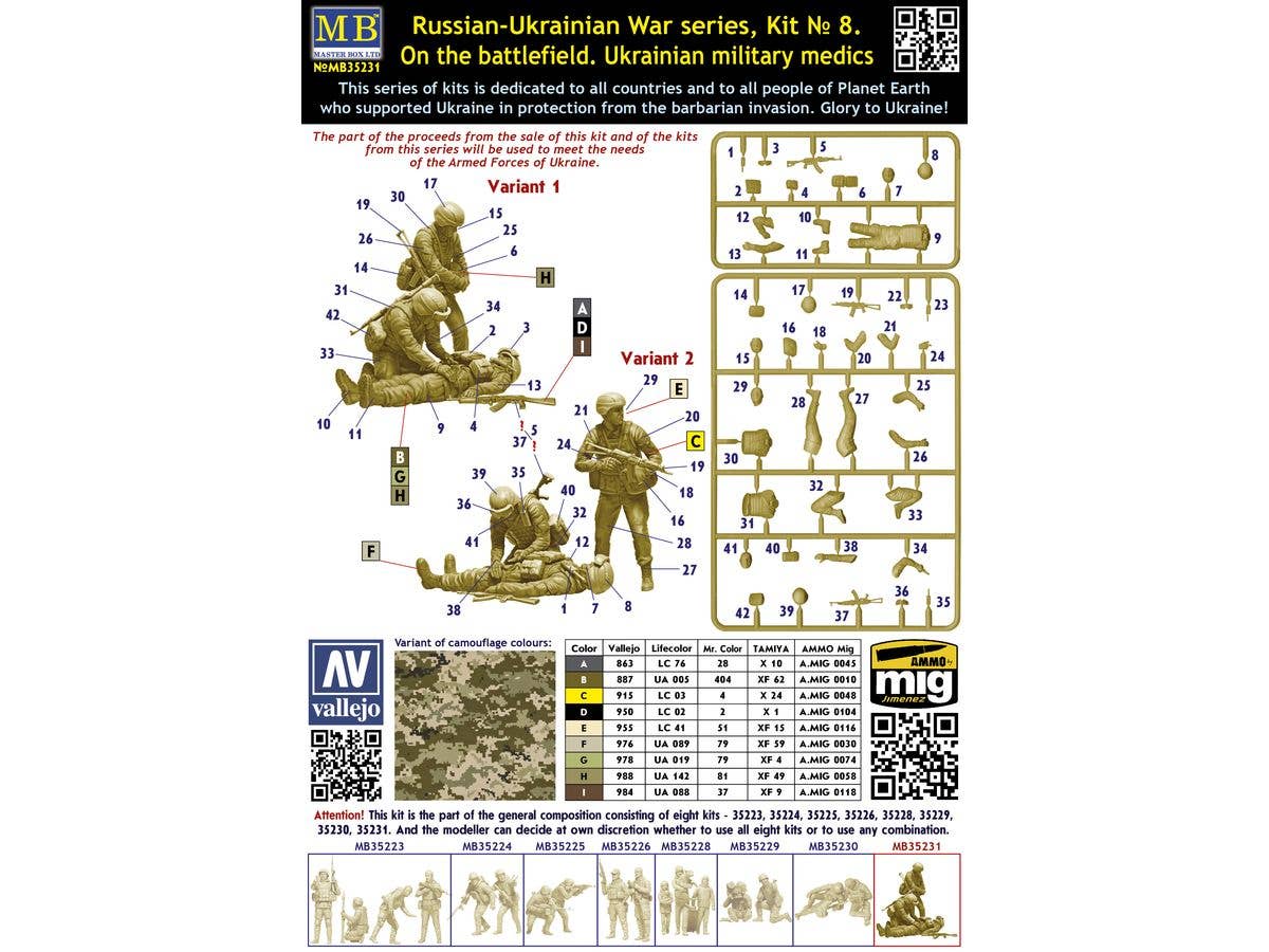 MASTER BOX 1/35 Russian-Ukrainian War Series. Kit No 8. On the battlefield. Ukrainian military medics | 4820113082757