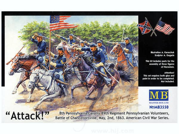 MASTER BOX 1/35 8th Pennsylvania Cavalry, 89th Regiment Pennsylvanian Volunteers, Battle of Chancellorsville, May, 2nd, 1863. American Civil War Series. Attack | 4820113080234