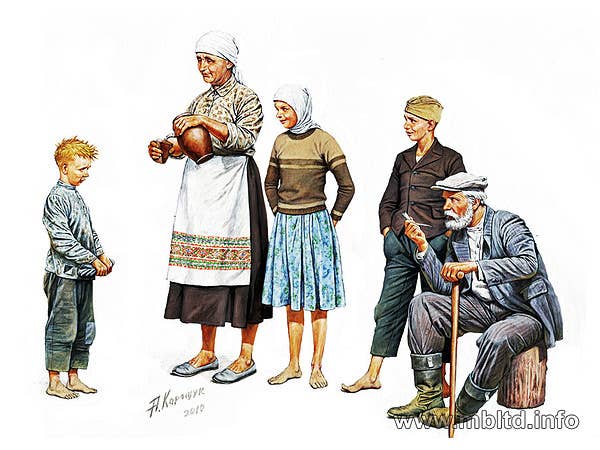 MASTER BOX 1/35 Eastern Region Peasants, WW II era | 4820113080364