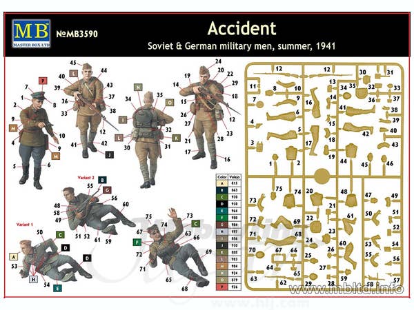 MASTER BOX 1/35 Accident. Soviet & German military men, summer 1941 | 4820113080388