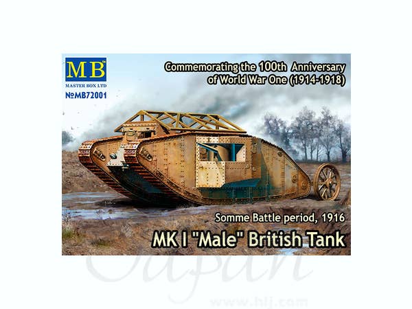 Master Box 1/72 Mk.I 'Male' British Tank, Somme Battle period, 1916 | 4820113081231
