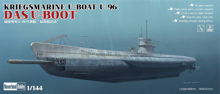 Neverland Hobby 1/144 Kriegsmarine U-Boat U-96 "Das U-Boot" Snap Kit | 6976859520003