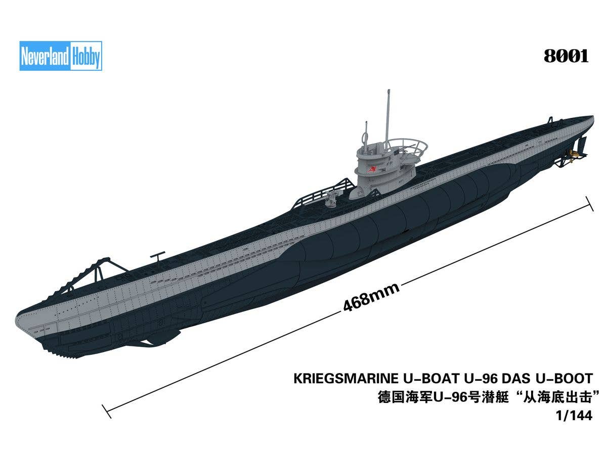 Neverland Hobby 1/144 Kriegsmarine U-Boat U-96 "Das U-Boot" Snap Kit | 6976859520003