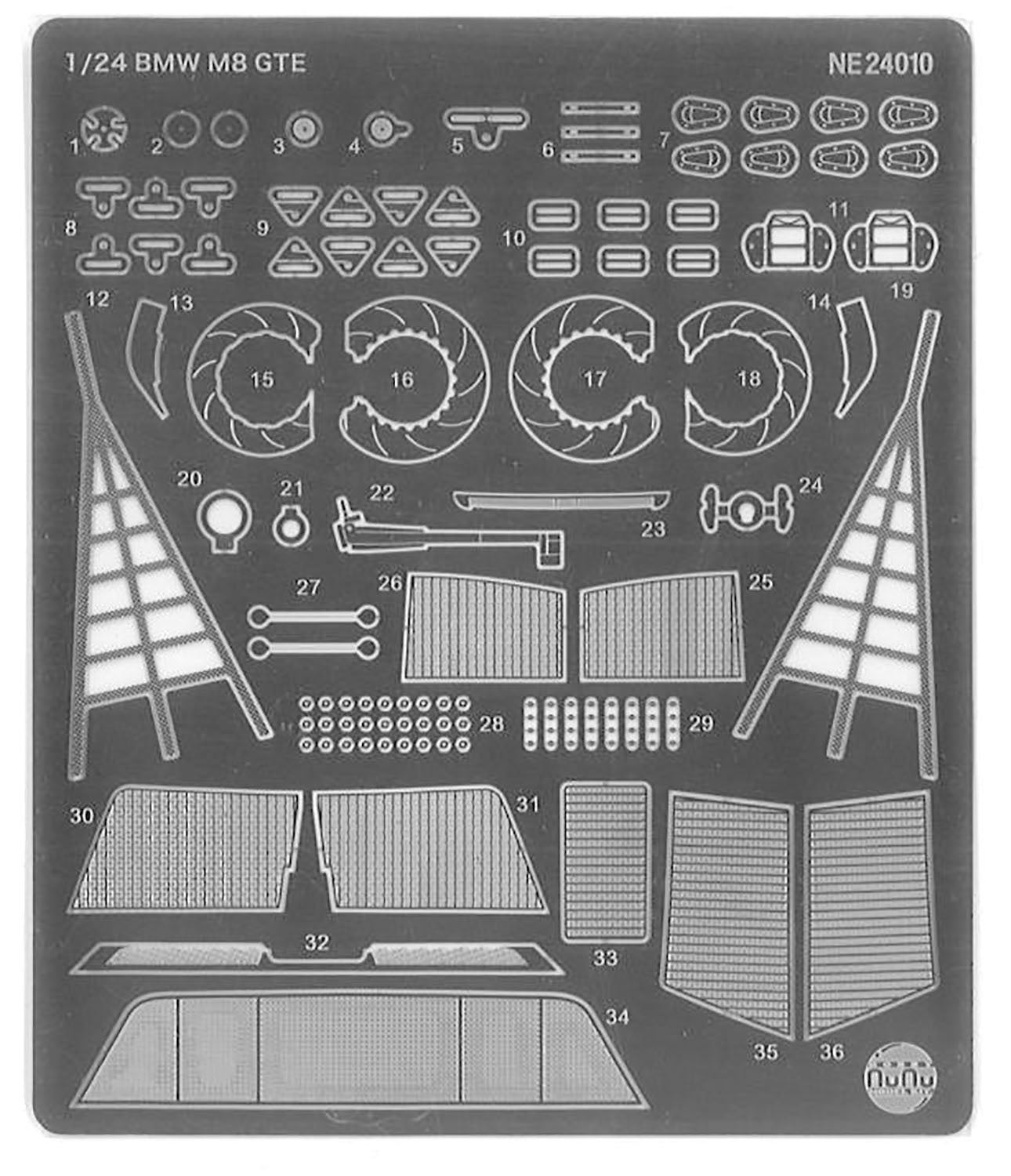 Platz NuNu 1/24 Detail-up Parts for BMW M8 GTE DAYTONA WINNER 2019