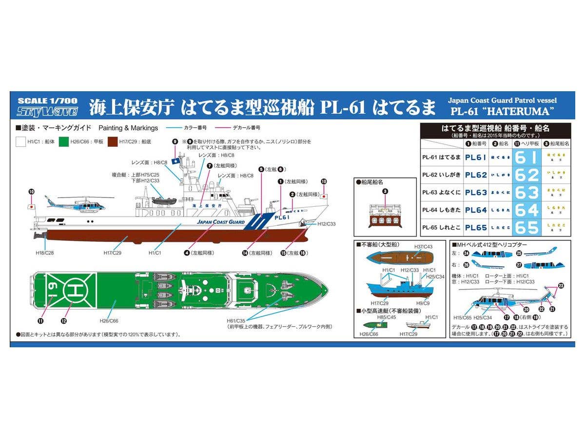 Pit Road 1/700 Japan Coast Guard Patrol vessel PL-61 'HATERUMA' | 4986470020624