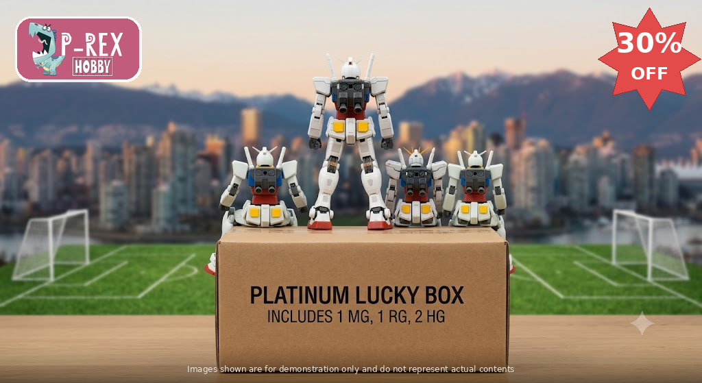 Platinum Gundam Lucky Box - 30% off, includes 1 MG, 1 RG, 2 HG, Vancouver