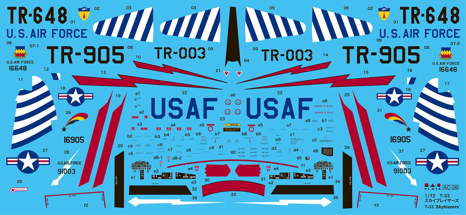 Platz 1/72 USAF Jet Trainer T-33A Shooting Star 'Skyblazers'