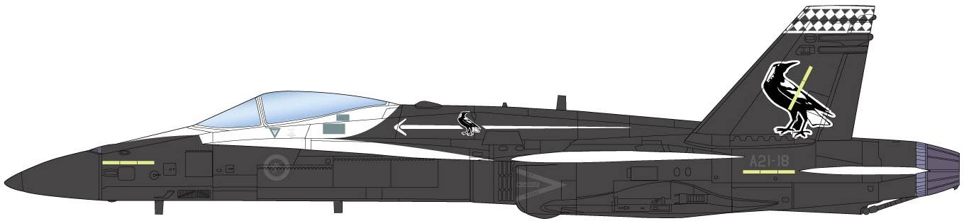 Platz 1/144 RAAF F/A-18A Hornet Of No. 75 SQ In 2021 Commemorative Livery ”the Magpie". (2Kit In A Box) | 4545782082333