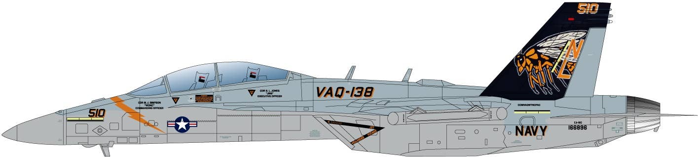 Platz Italeri 1/48 US Navy Electronic Warfare Aircraft EA-18G Growler "VAQ-132 Yellow Jackets" | 4545782082241