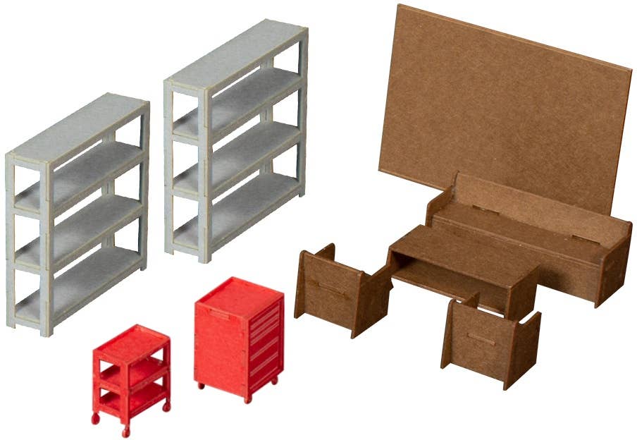 1/64-1/80th Scale Factory Interior Set Papercraft Kit | 4582362384524